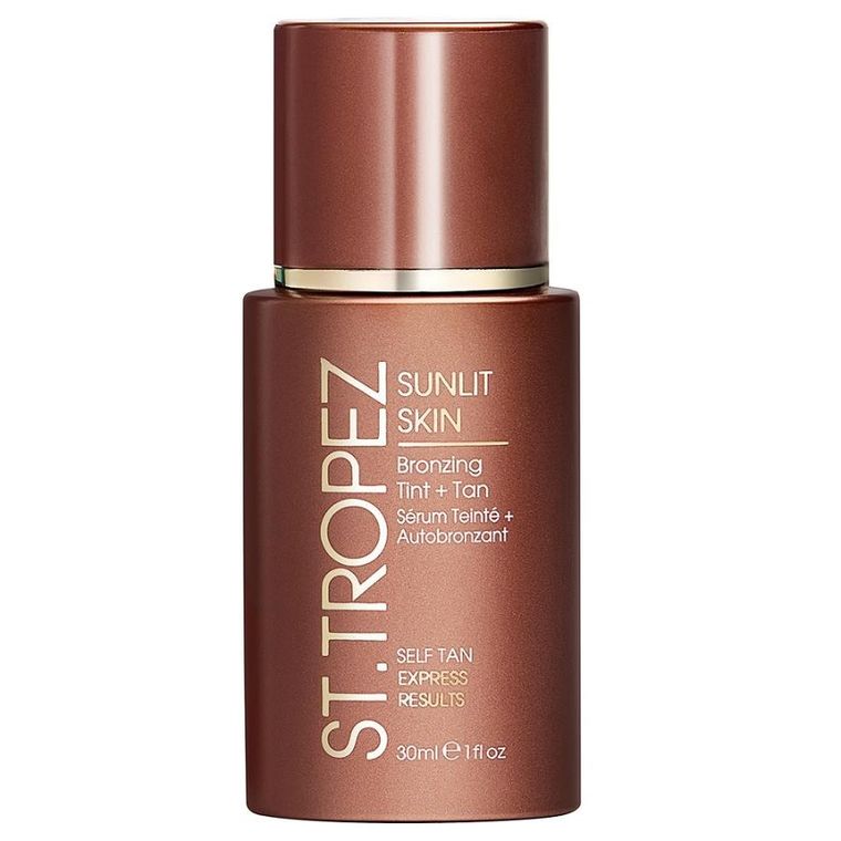 ST. TROPEZ, Sunlit Skin Bronzing Tint + Tan, ekspresowy tint brązujący, 30 ml