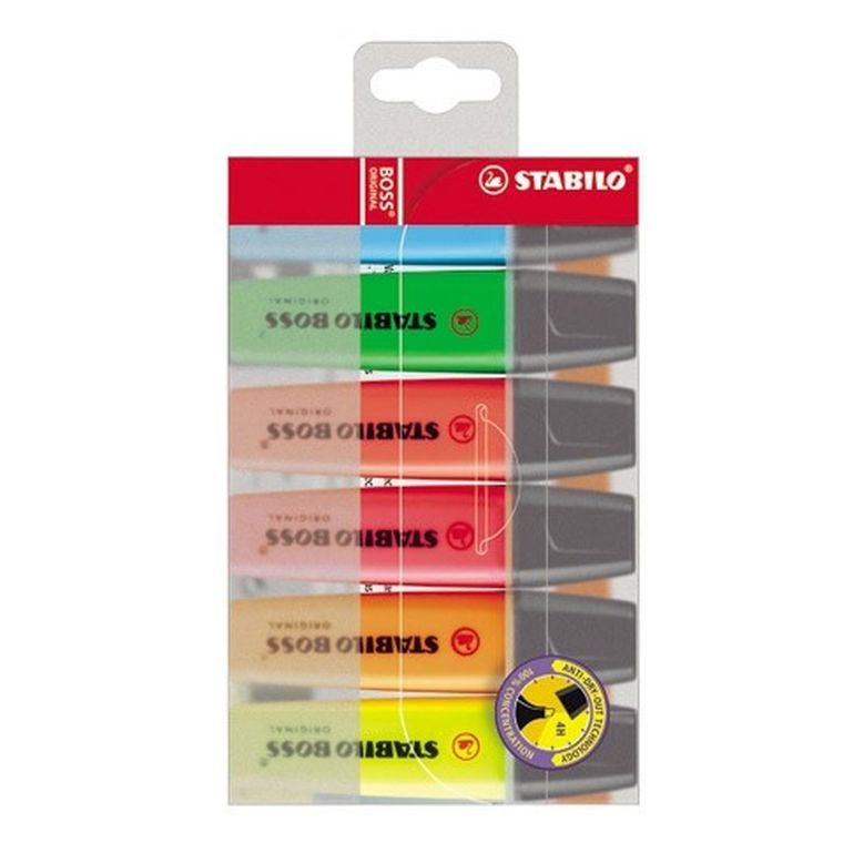 Stabilo, Boss, zestaw zakreślaczy, 6 kolorów