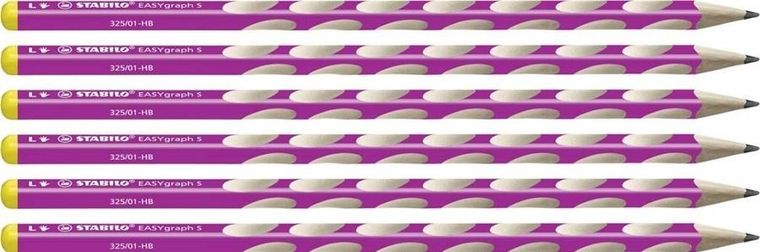 Stabilo, ołówek EasyGraph S HB LR, róż, 6 szt.