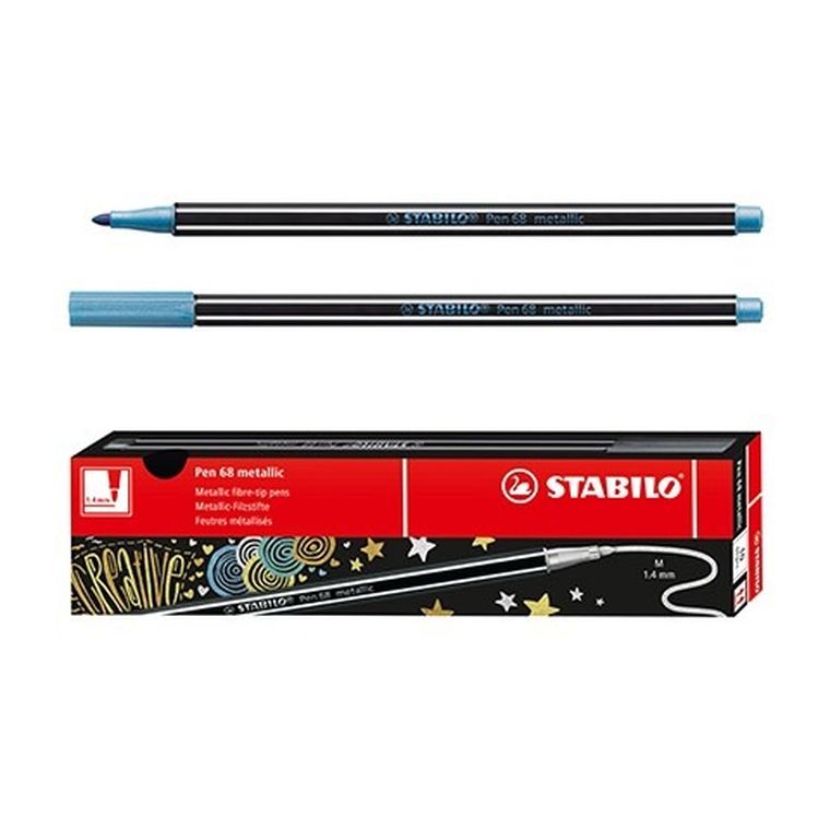 Stabilo, Pen 68, pisak, niebieski metaliczny