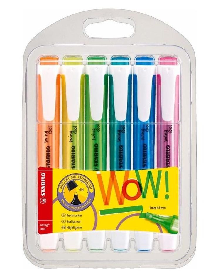 Stabilo, Swing Cool, zakreślacze, 6 kolorów