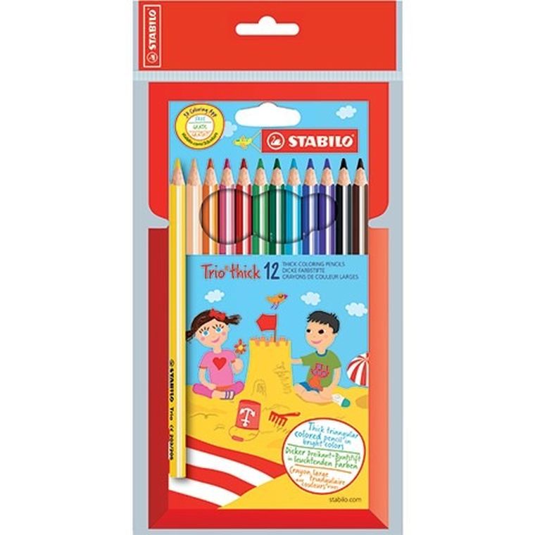 Stabilo, Trio, zestaw kredek, 12 kolorów