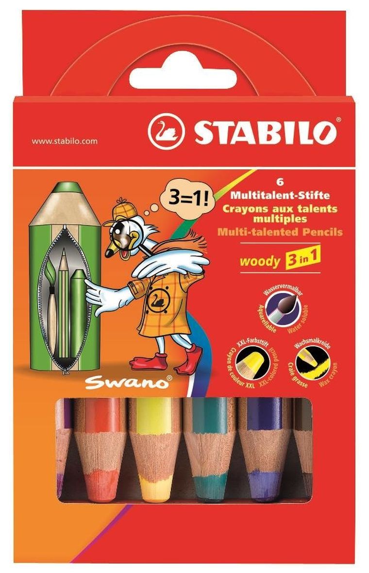 Stabilo, Woody, kredki, 6 szt.