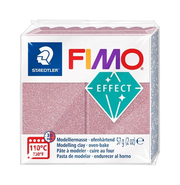 Staedtler, Fimo Effect, masa termoutwardzalna, różowa złota błyszcząca, 57g