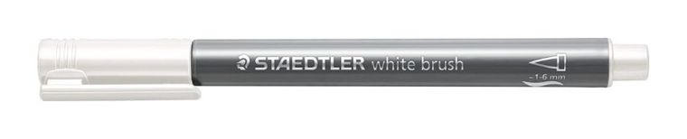 Staedtler, flamaster pędzelkowy Metallic Brush, biały, 1-6 mm