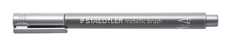 Staedtler, flamaster pędzelkowy Metallic Brush, srebrny, 1-6 mm