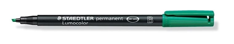 Staedtler, foliopis wodoodporny, Lumocolor, zielony, B