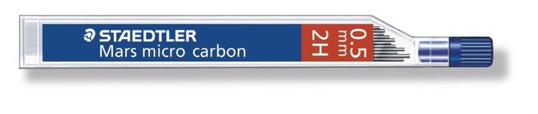 Staedtler, grafity do ołówków, Mars micro carbon, 2H, 12 szt., 0.5 mm