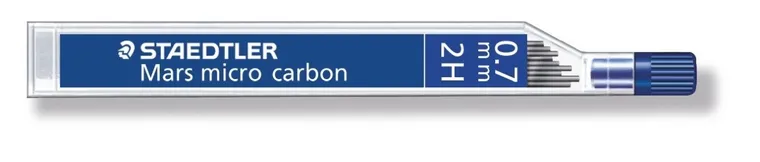 Staedtler, grafity do ołówków, Mars micro carbon, 2H, 12 szt., 0.7 mm