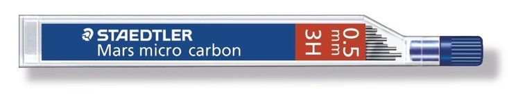 Staedtler, grafity do ołówków, Mars micro carbon, 3H, 12 szt., 0.5 mm