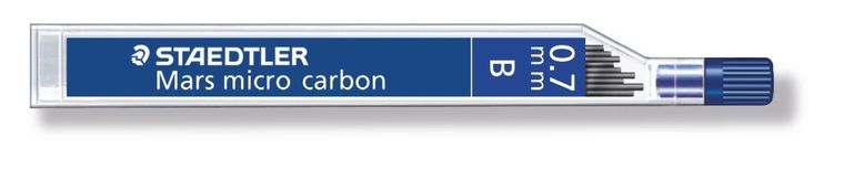 Staedtler, grafity do ołówków, Mars micro carbon, B, 12 szt., 0.7 mm