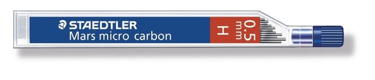 Staedtler, grafity do ołówków, Mars micro carbon, H, 12 szt., 0.5 mm