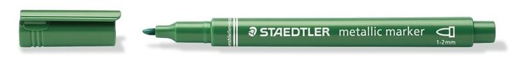 Staedtler, marker metaliczny, Metallic, zielony, okrągła końcówka