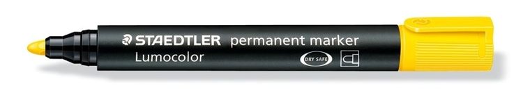 Staedtler, marker wodoodporny, Lumocolor, żółty, okrągły