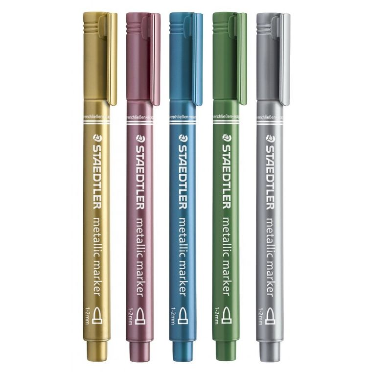 Staedtler, Metallic, marker metaliczny, okrągła końcówka, 5 kolorów