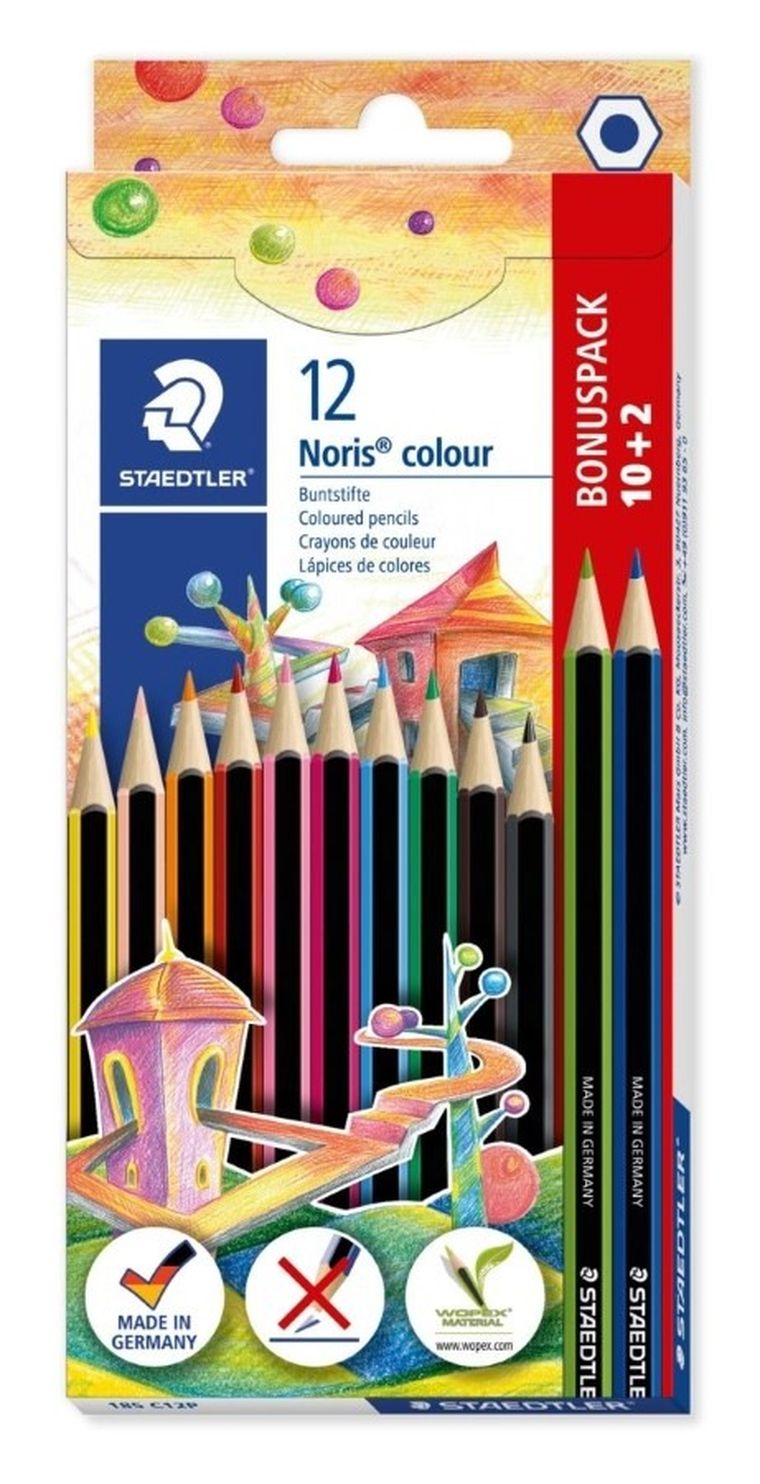 Staedtler, Noris colour, kredki sześciokątne, 12 kolorów