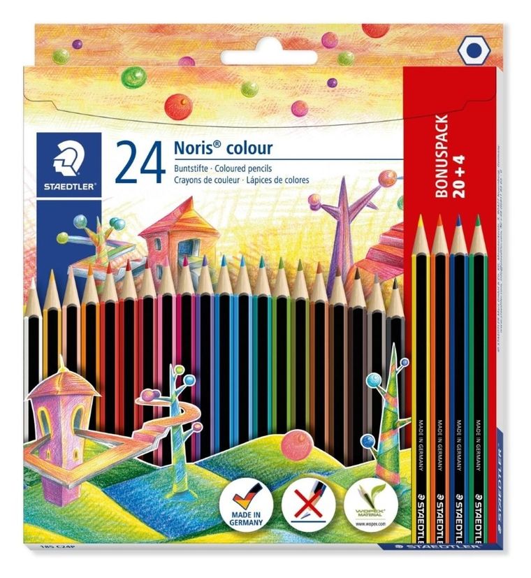 Staedtler, Noris colour, kredki sześciokątne, 24 kolory
