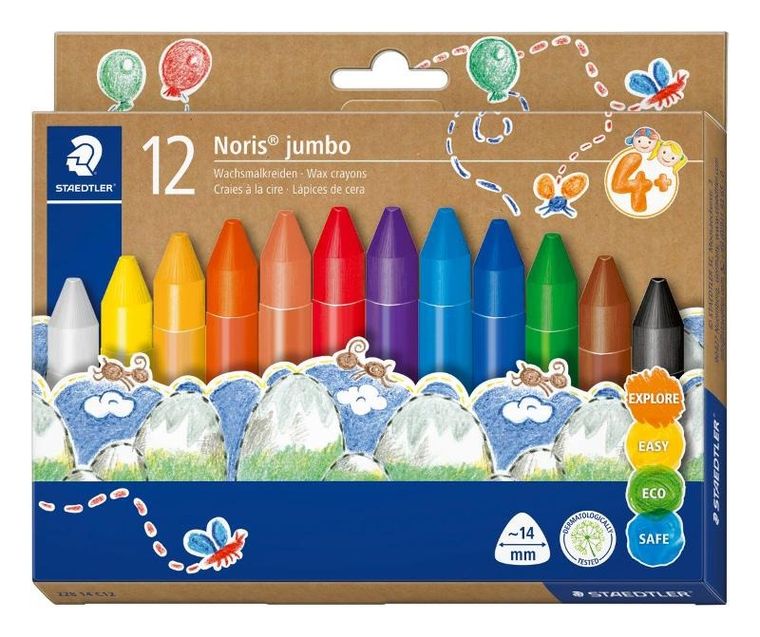 Staedtler, Noris, kredki woskowe jumbo, trójkątne, 12 kolorów