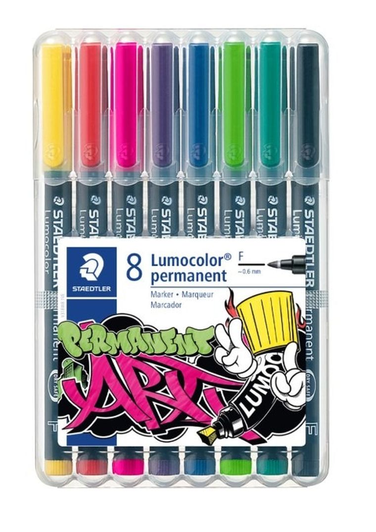 Staedtler, pisak wodoodporny Lumocolor ART, 0.6 mm, 8 kolorów