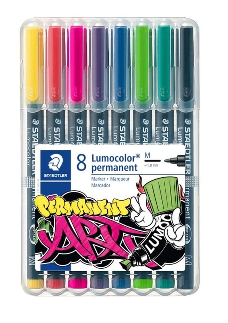 Staedtler, pisak wodoodporny Lumocolor ART, 1 mm, 8 kolorów