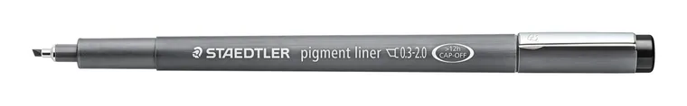 Staedtler, pisak z atramentem pigmentowym, czarny, 2.0 mm, ścięta końcówka