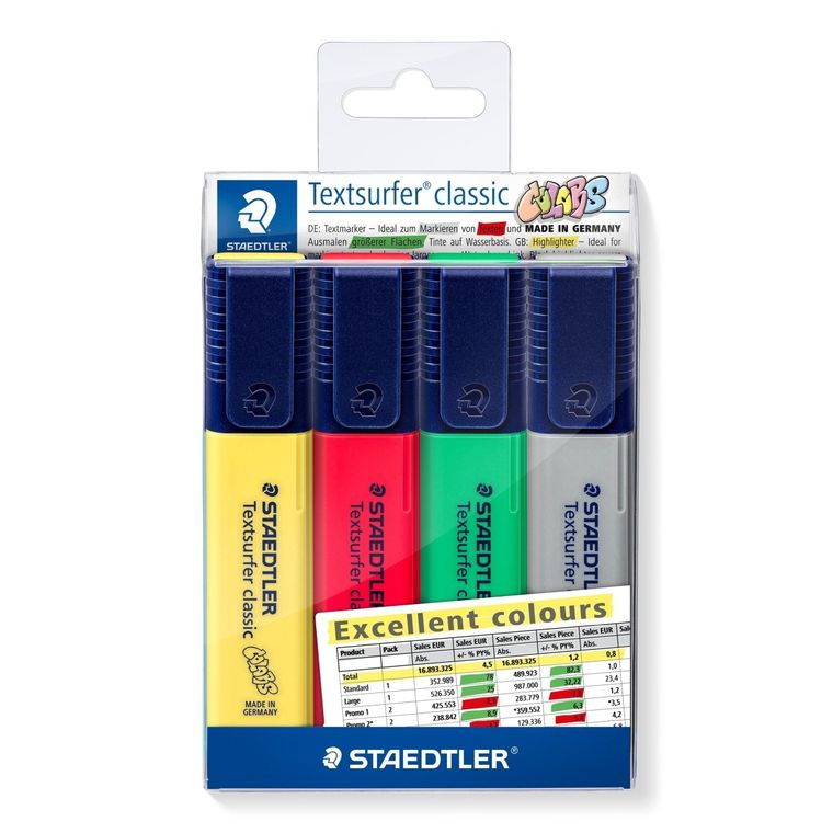 Staedtler, zakreślacz, Textsurfer classic, 4 kolory