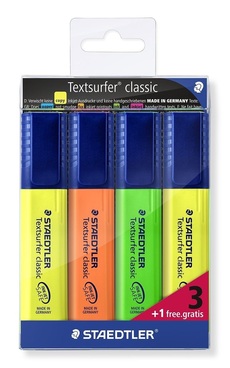 Staedtler, Zakreślacze Texsurfer classic, 4 szt.