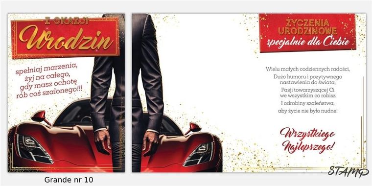Stamp, Grande, Karnet + koperta, Urodziny
