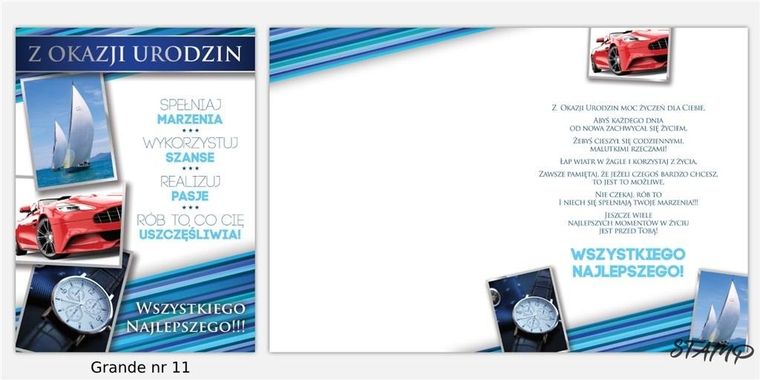 Stamp, Grande, Karnet + koperta, Urodziny