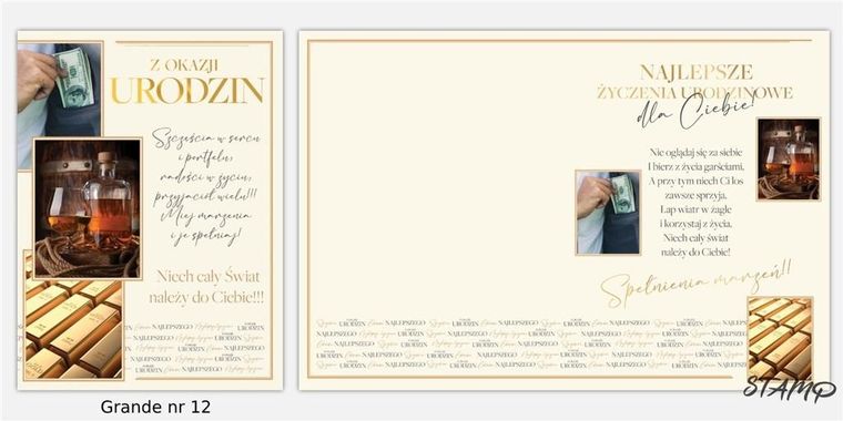Stamp, Grande, Karnet + koperta, Urodziny