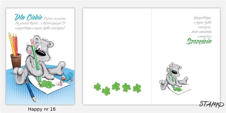 Stamp, Happy, karnet B6 + koperta