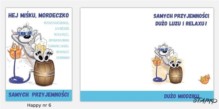 Stamp, Happy, karnet B6 + koperta