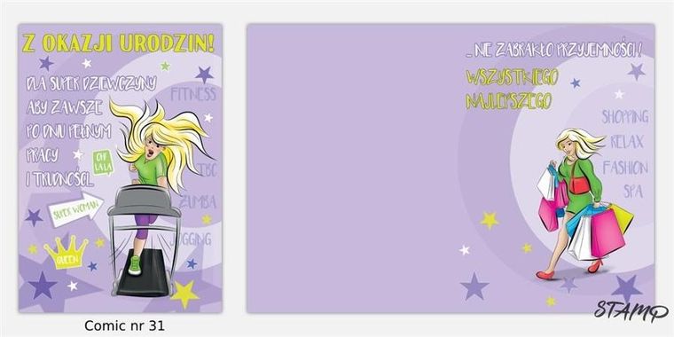 Stamp, kartka urodzinowa + koperta, B6