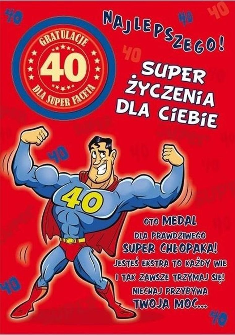 Stamp, Party, karnet naklejany B6 + koperta, Urodziny 40