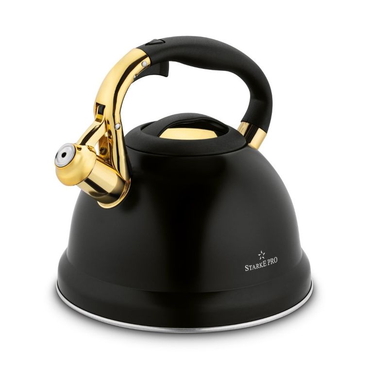 Starke Pro, Asteria II, czajnik 3l, czarny mat + złote elementy, indukcja