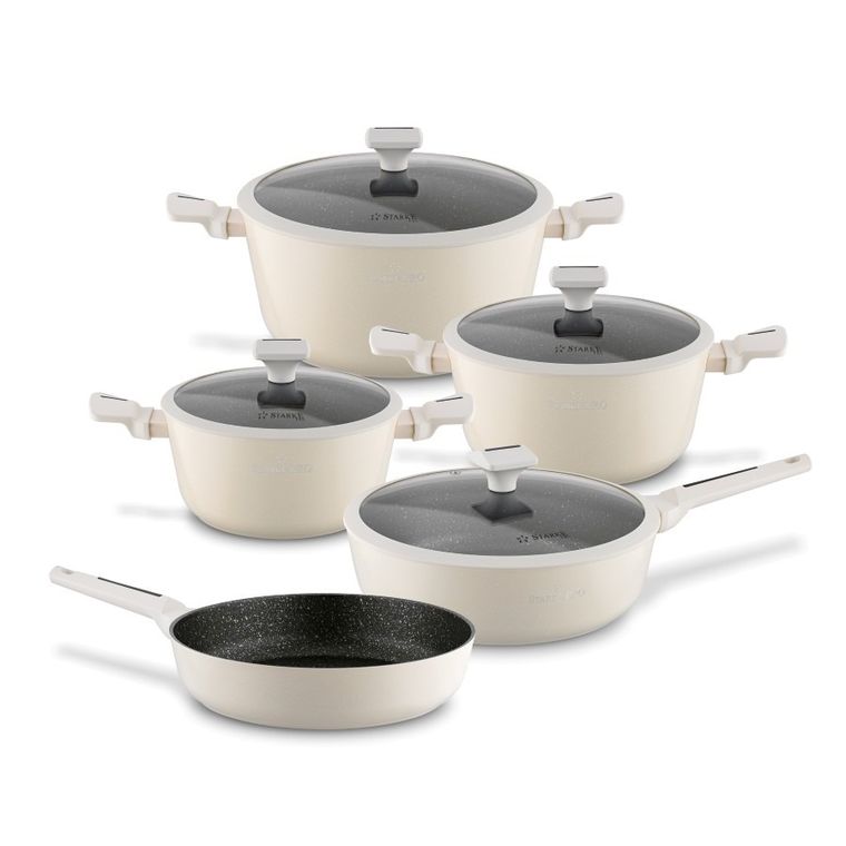 Starke Pro, Brule, zestaw garnków z pokrywką i patelnią, 9 elementów