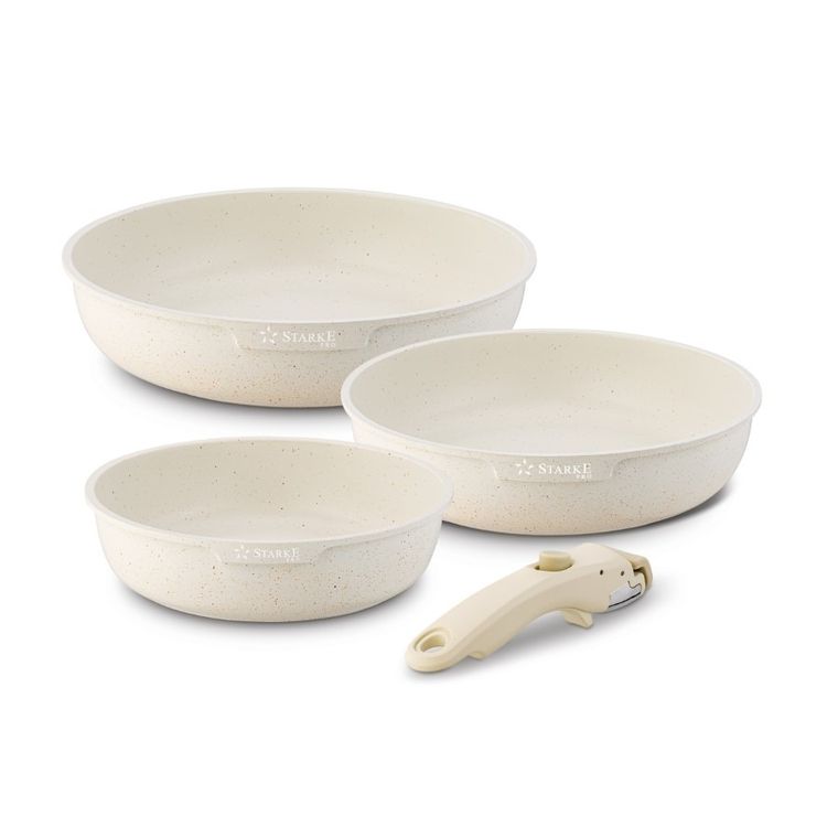 Starke Pro, Compacti Creamy, komplet patelni, 3 elementy