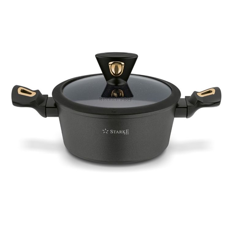 Starke Pro, Dark Gold, garnek z pokrywką, 6l