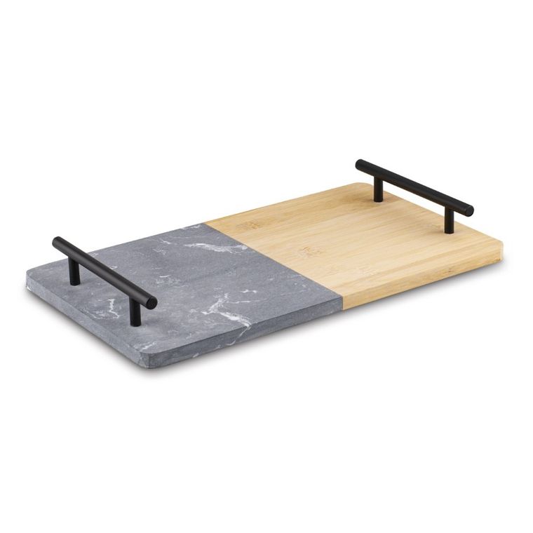 Starke Pro, deska marmur/bambus, czarne uchwyty, 35-20-4.5 cm