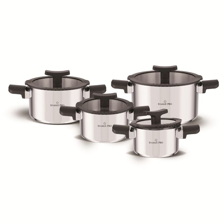 Starke Pro, Eterno, zestaw garnków, 16/18/20/24 cm, 8 elementów