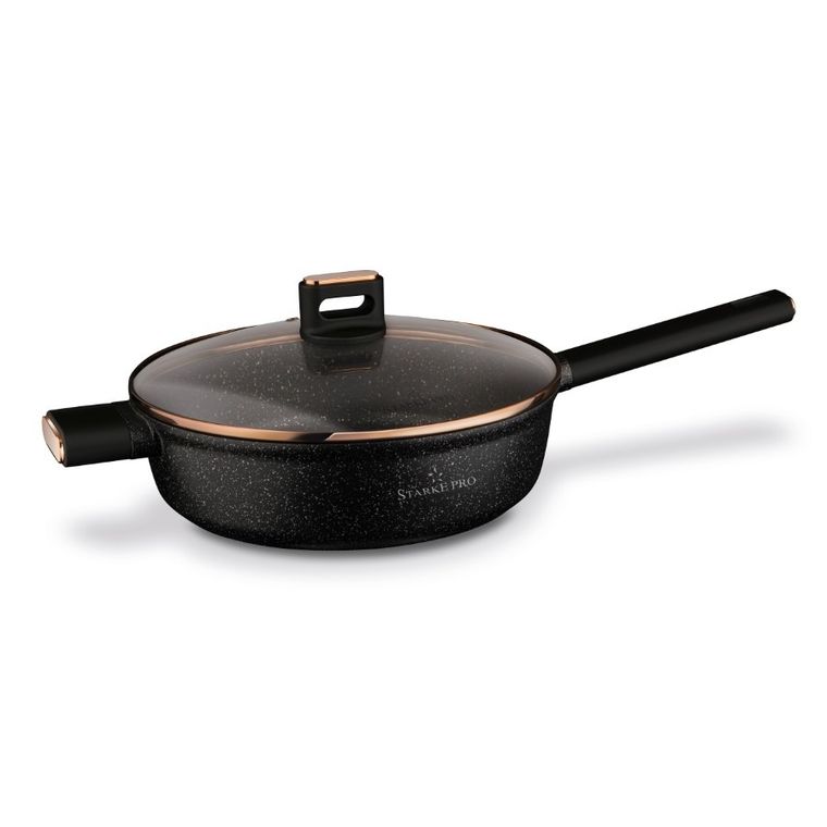 Starke Pro, patelnia z pokrywką, starlet black, 28 cm