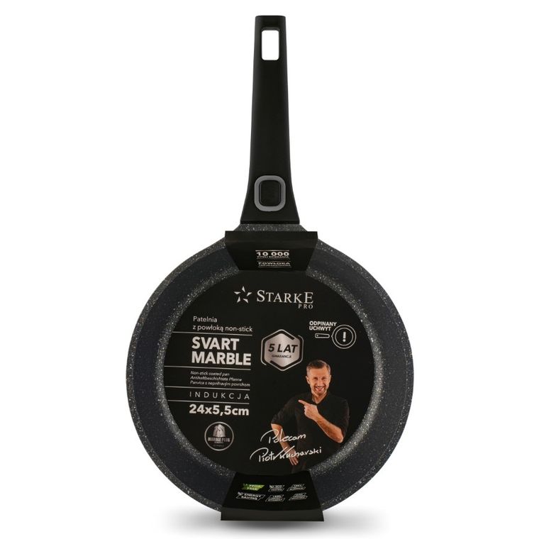 Starke, Svart Marble, patelnia, 24 cm