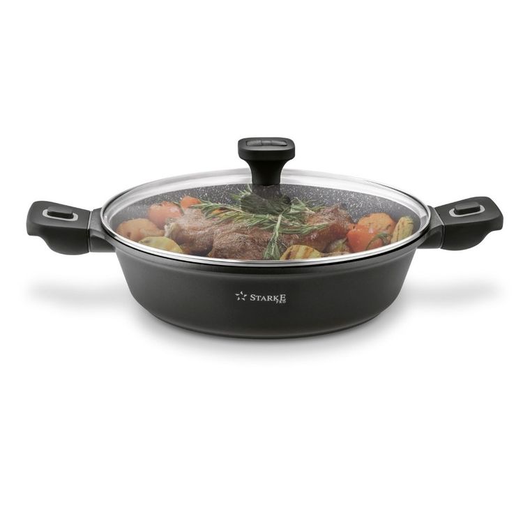 Starke, Svart Marble, patelnia krótkim uchwytem, 28 cm