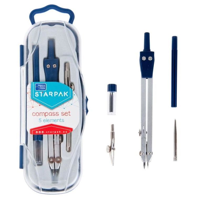 Starpak, cyrkiel metalowy, 5 elementów