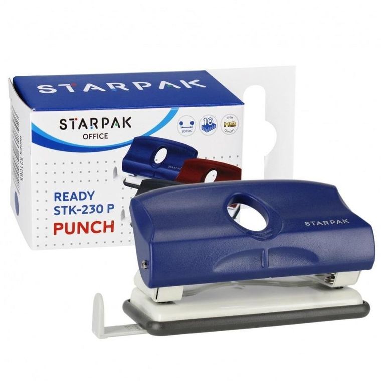 Starpak, dziurkacz, 10 kartek, granatowy