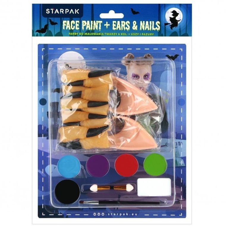 Starpak, farby do malowania twarzy z akcesoriami, 6 kolorów