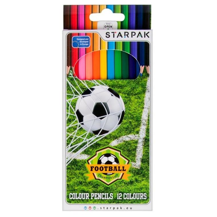 Starpak, Football, kredki ołówkowe, 12 kolorów