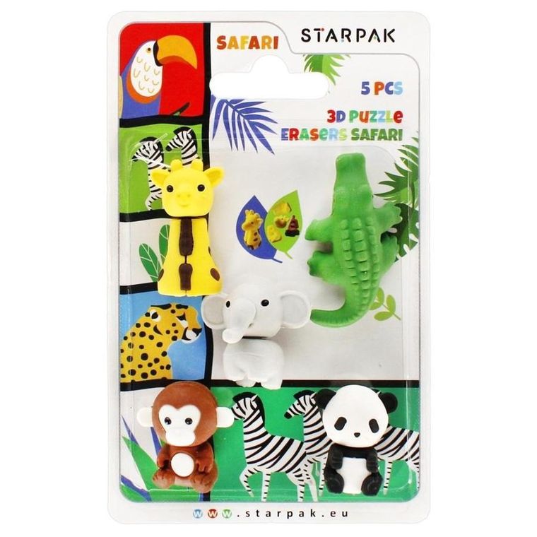 Starpak, gumka do ścierania 3D, Safari, 5 szt.
