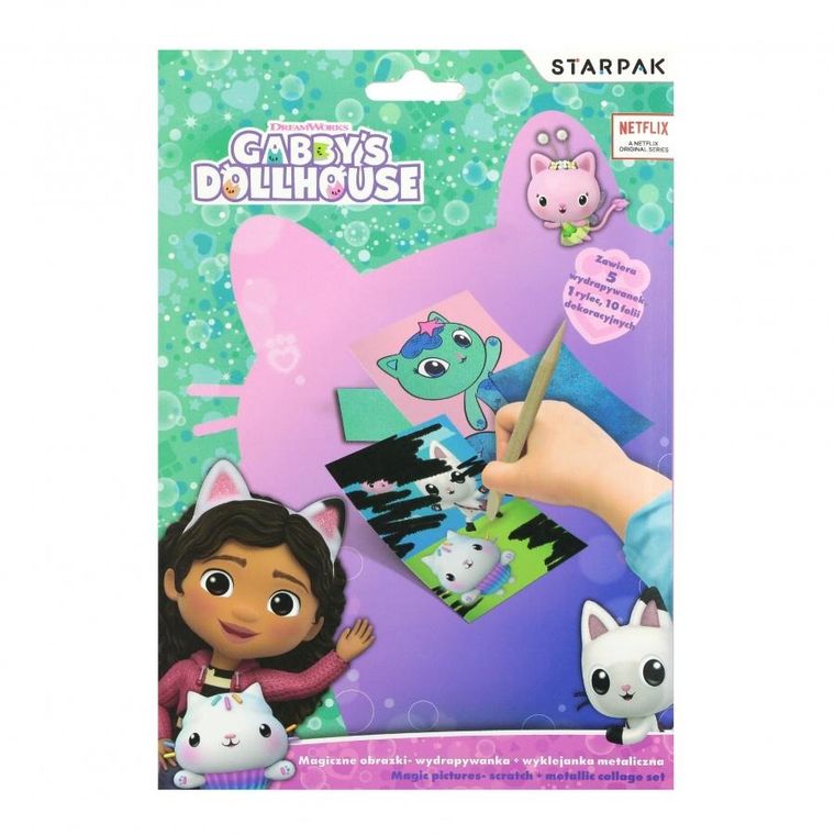 Starpak, Koci Domek Gabi, wydrapywanka z metaliczną wyklejanką, zestaw kreatywny