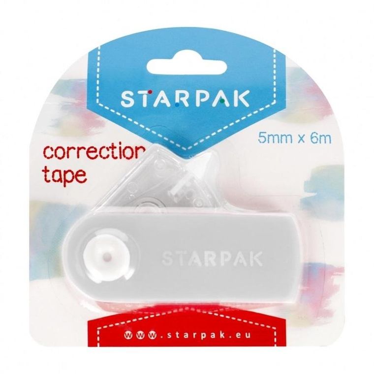 Starpak, korektor w taśmie, 5mmx6m, szary